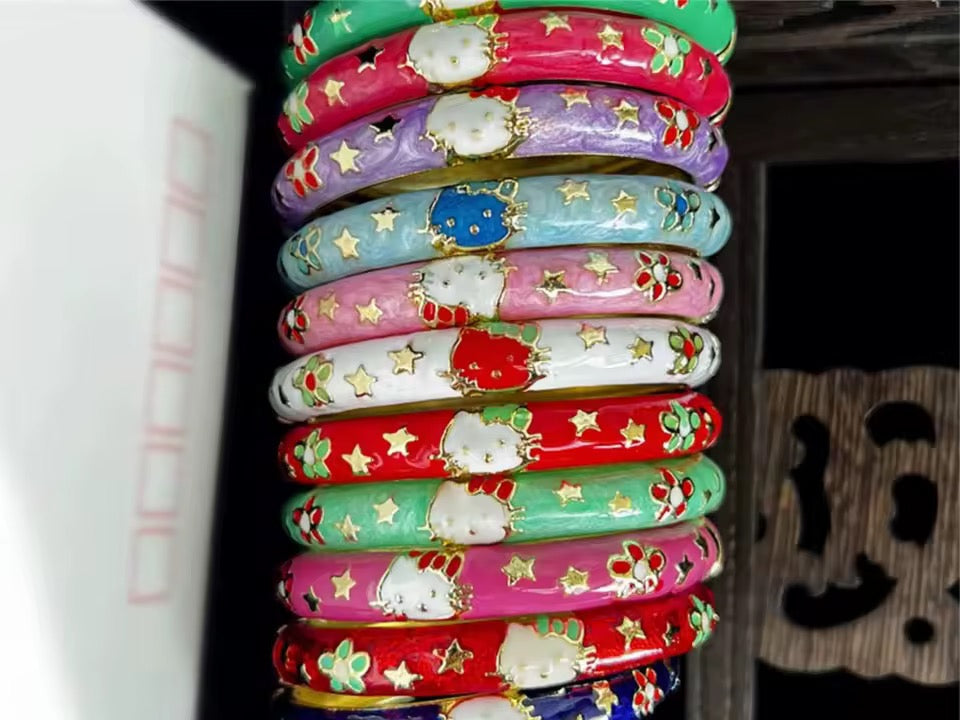 1OPCS COLORFUL HK BANGLES