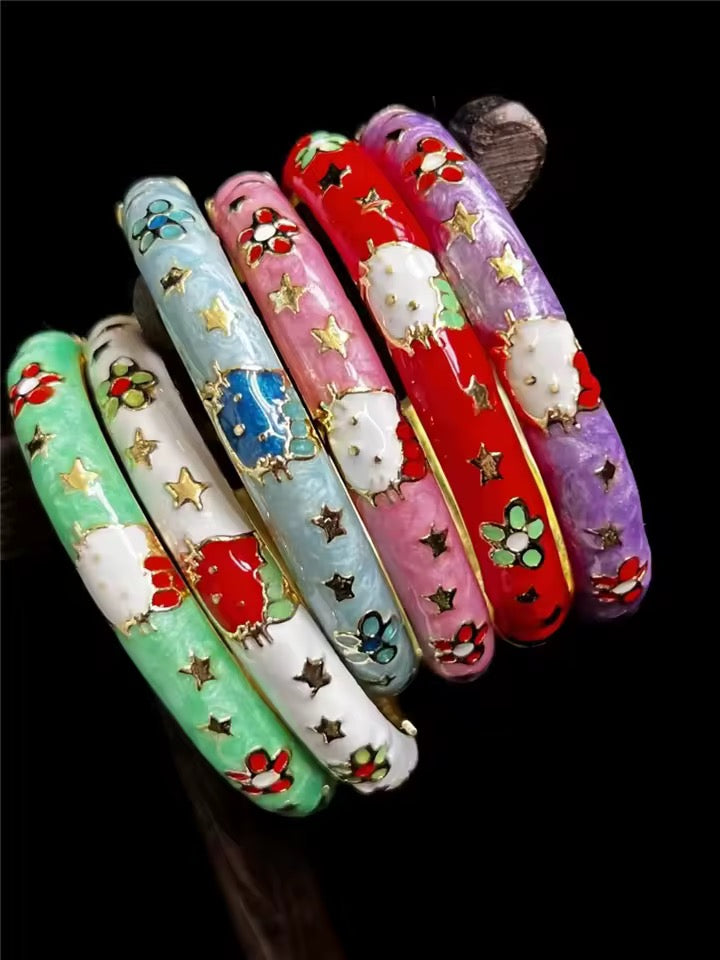 1OPCS COLORFUL HK BANGLES