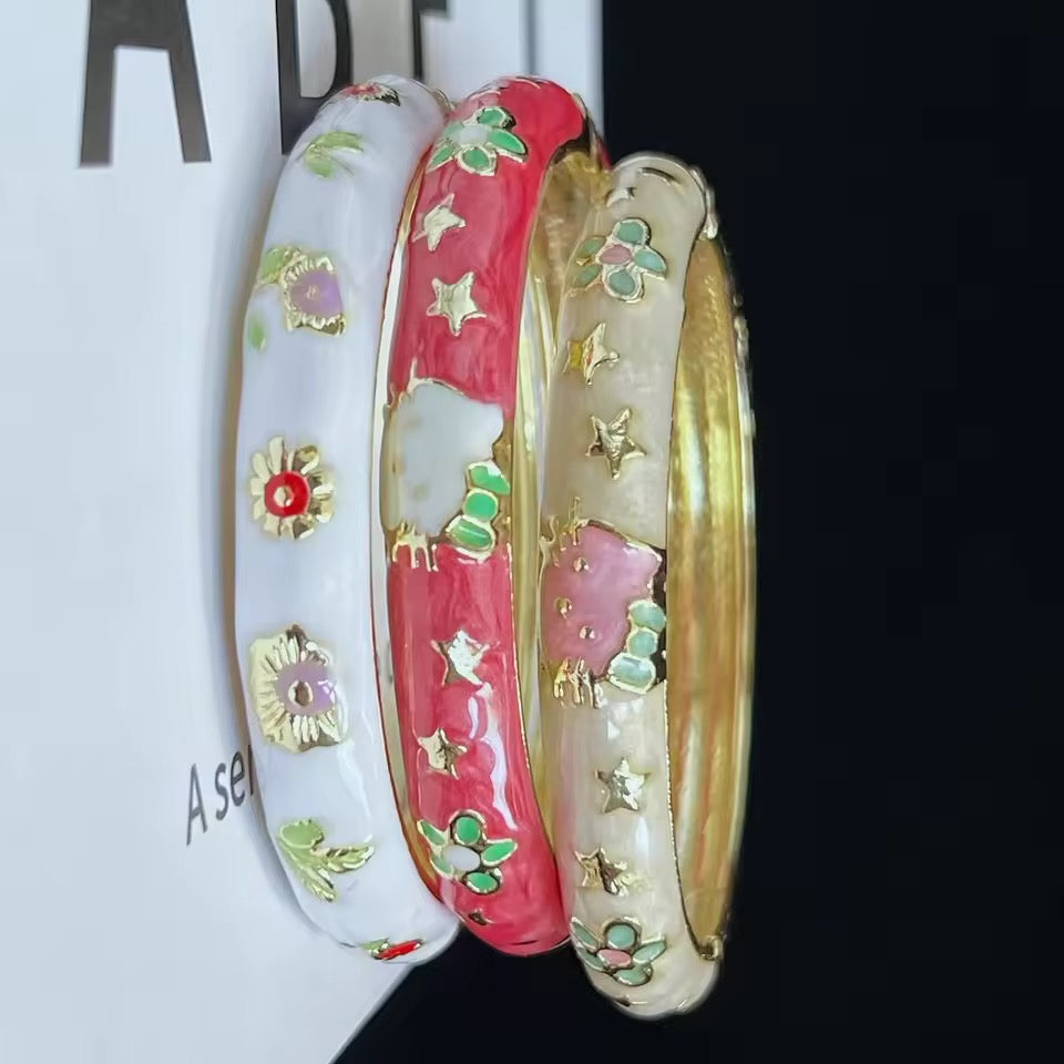 1OPCS COLORFUL HK BANGLES